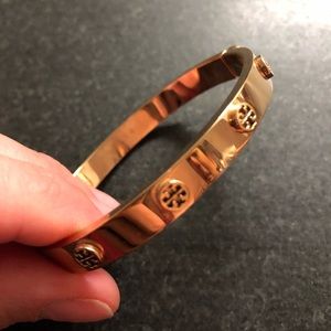 FINAL SALE Tory Burch RoseGold Logo Hinge Bracelet